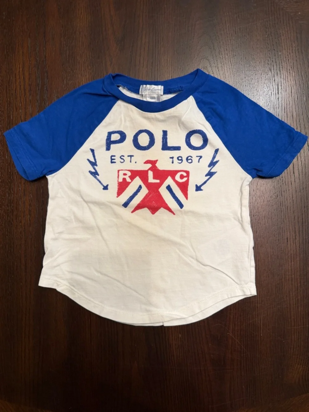 Polo Ralph Lauren Boys 18M 2 Piece Outfit Set Logo Tee Red Shorts